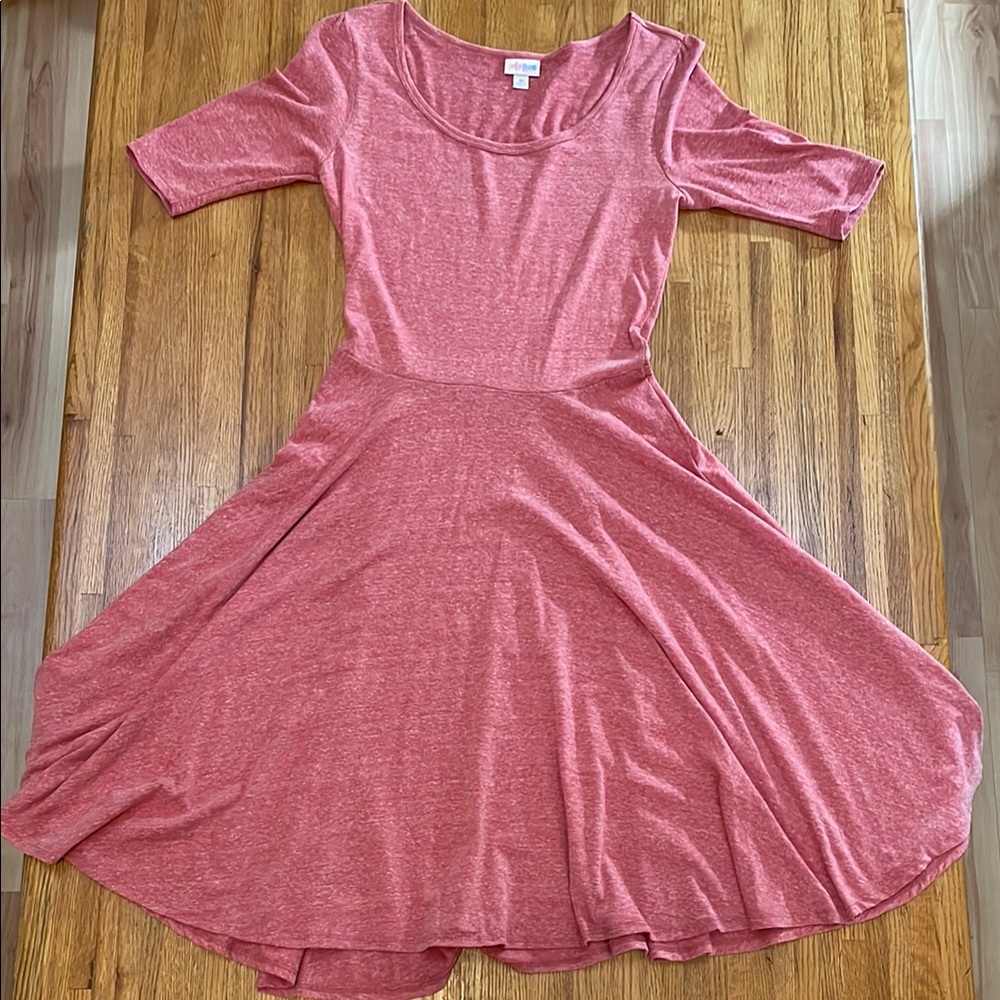 LuLaRoe Nicole Heathered Red Midi Dress